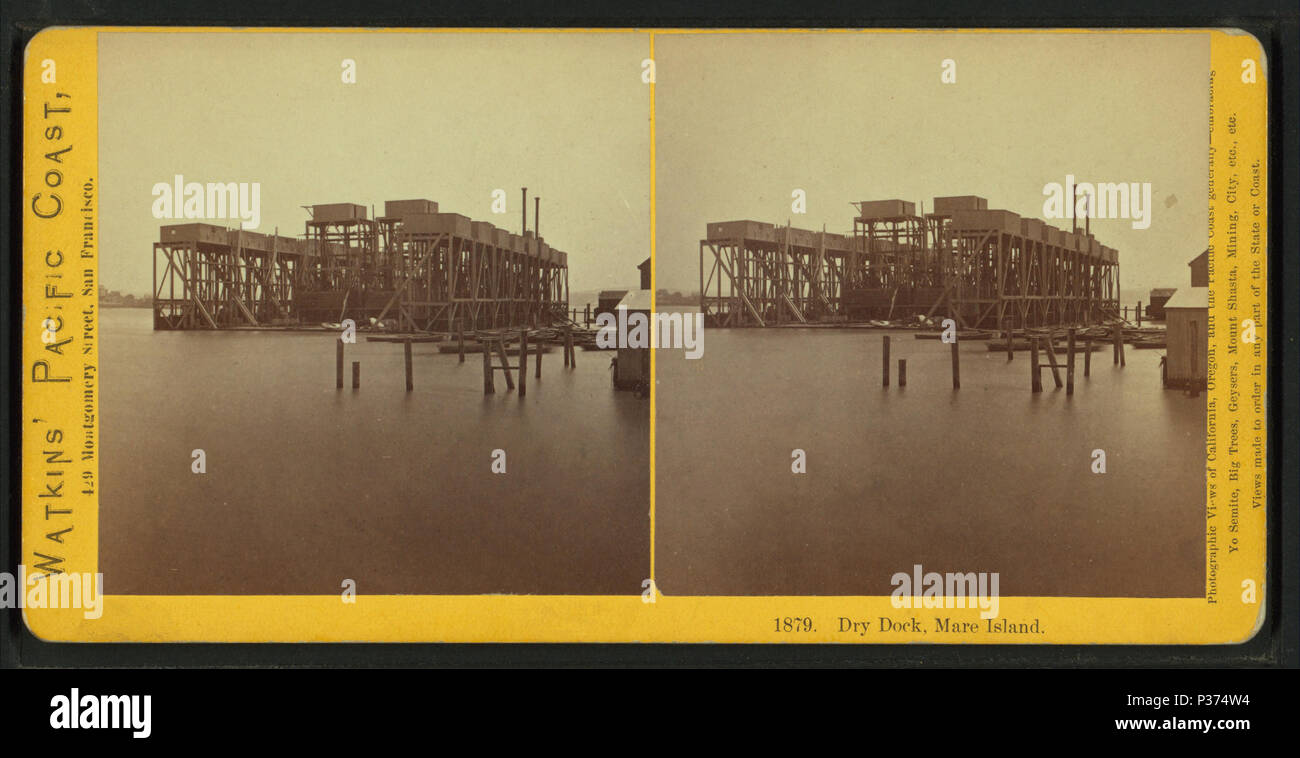 . Bacino di carenaggio, Mare isola. Titolo alternativo: Watkin della costa del Pacifico, 1879. Creato: 1861-1873. Copertura: 1861-1873. Elemento digitale pubblicata 8-31-2005; aggiornato 7-21-2008. 89 bacino di carenaggio, Mare isola, da Watkins, Carleton E., 1829-1916 Foto Stock