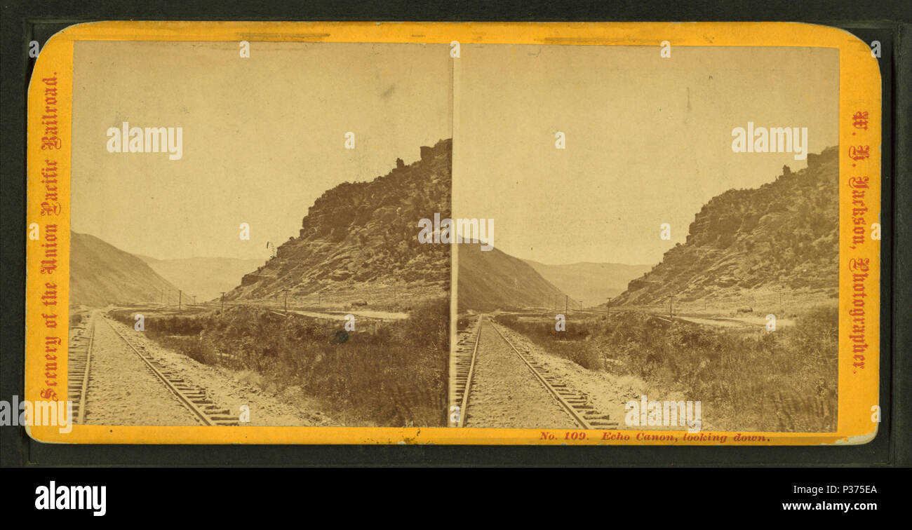 91 Echo Canyon, guardando verso il basso, da Jackson, William Henry, 1843-1942 Foto Stock