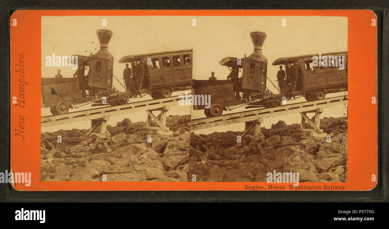 . Motore, Mount Washington ferrovia. Copertura: 1860?-1903?. Elemento digitale pubblicata 3-9-2006; aggiornato 6-25-2010. 95 Motore, Mount Washington ferroviarie, da Robert N. Dennis raccolta di vista stereoscopica Foto Stock