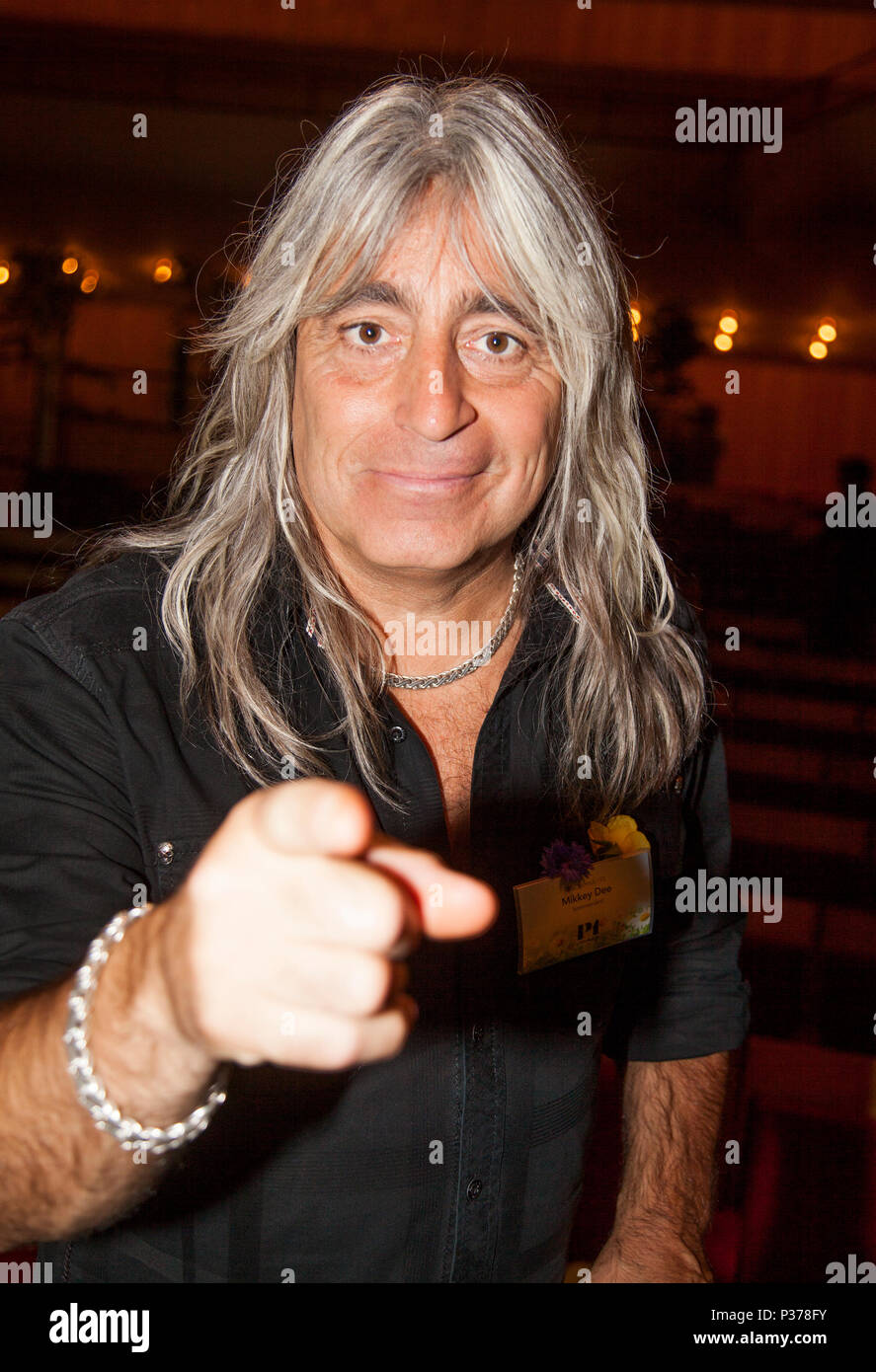 MIKKEY DEE svedese musicista rock in band tedesca Scorpions 2018 Foto Stock