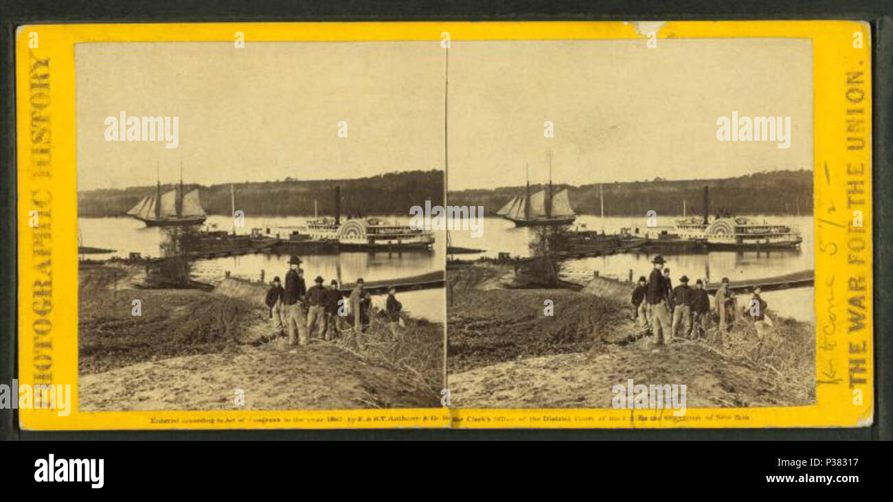 . Ospedale generale di Wharf, esercito del Potomac, punto Città, Va. titolo alternativo: la guerra per l'Unione, storia fotografica. Copertura: 1861-1865. Elemento digitale pubblicata 8-11-2006; aggiornato 6-25-2010. 119 General Hospital Wharf, esercito del Potomac, Città punto, Va, da Robert N. Dennis raccolta di vista stereoscopica Foto Stock