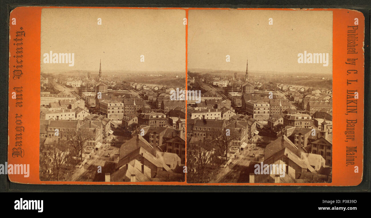 120 Vista generale di Bangor, da Robert N. Dennis raccolta di vista stereoscopica Foto Stock
