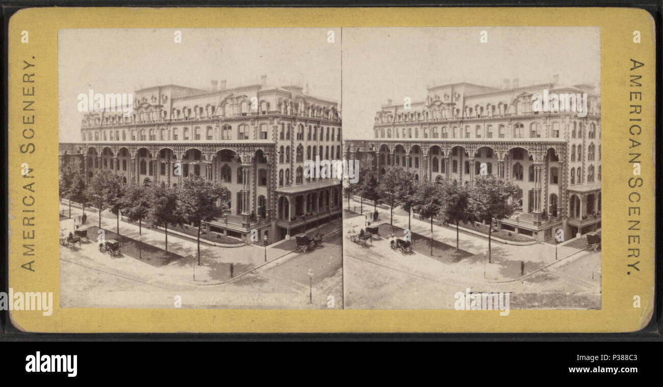 129 Grand Hotel Union, Broadway, Saratoga, N.Y, da Robert N. Dennis raccolta di vista stereoscopica Foto Stock