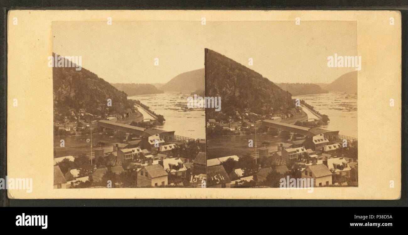 . Harper's Ferry, vista generale. Copertura: 1859?-1885?. Elemento digitale pubblicata 1-25-2006; aggiornato 2-13-2009. 137 Harper's Ferry, vista generale, da Robert N. Dennis raccolta di vista stereoscopica Foto Stock