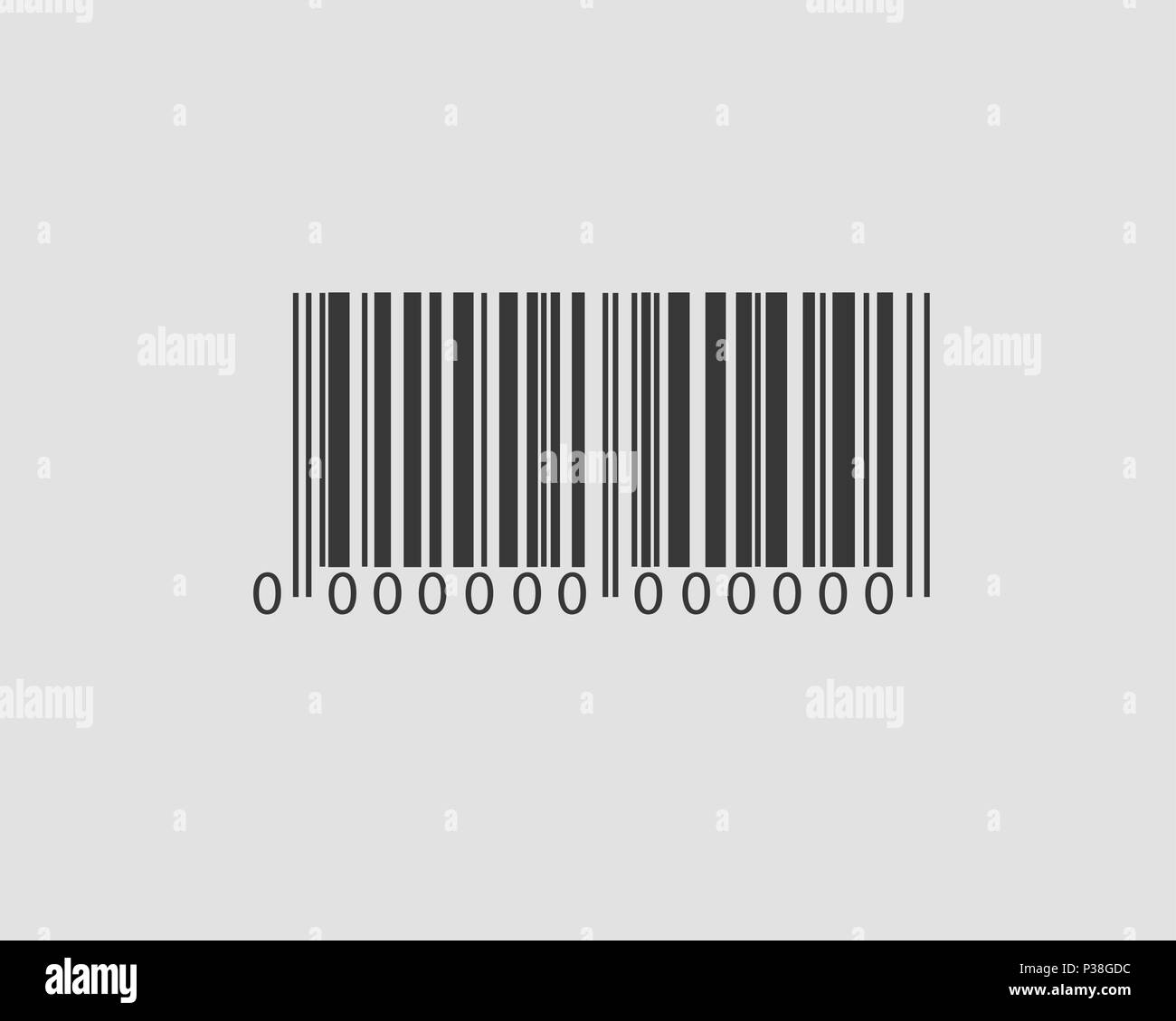 Zero codice a barre. Illustrazione Vettoriale. Isolato su uno sfondo bianco. Illustrazione Vettoriale