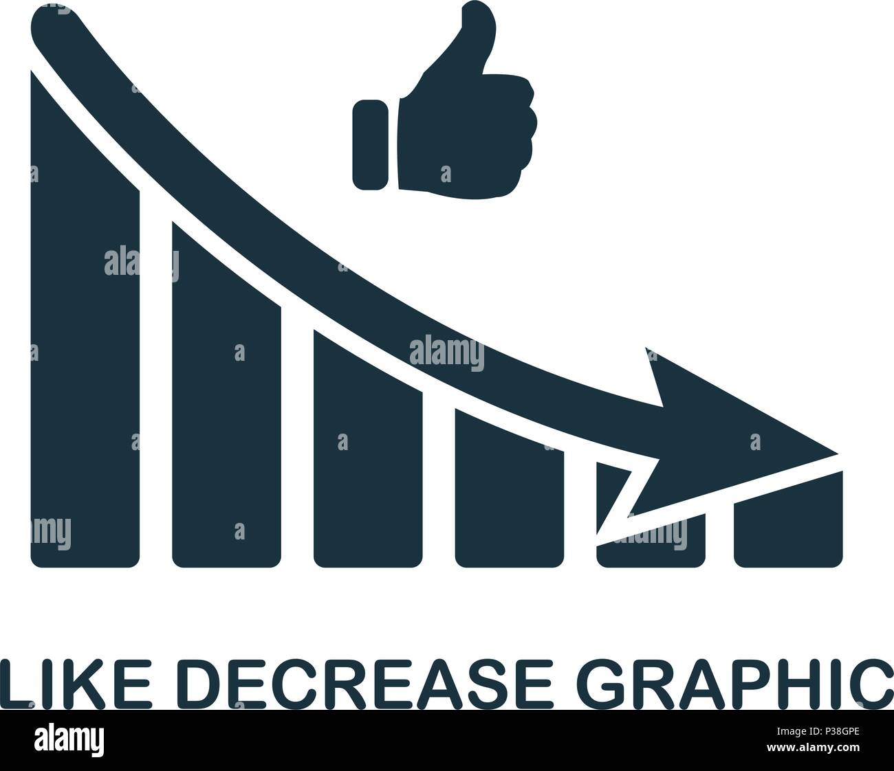 Come ridurre l'icona grafica. Mobile App, stampa, icona del sito web. Semplice elemento cantare. Come monocromatico diminuzione icona grafica illustrazione. Illustrazione Vettoriale