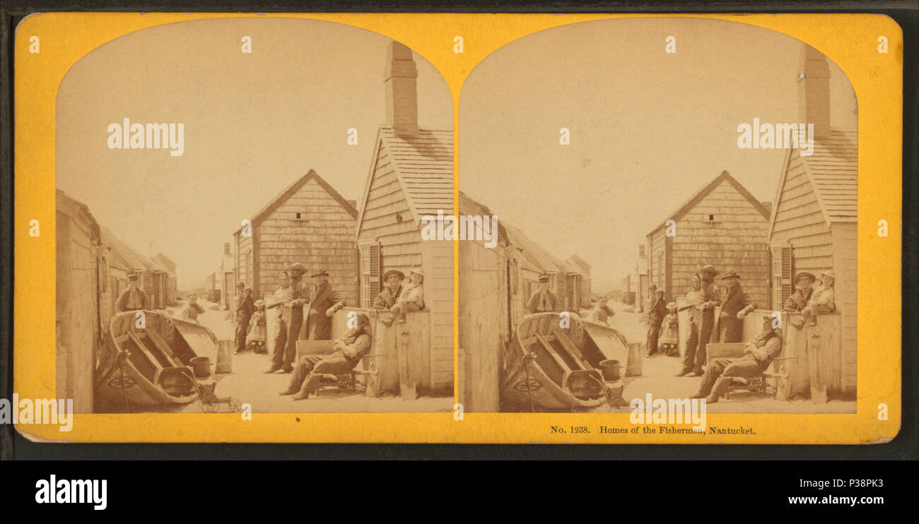 . Case dei pescatori, Nantucket. Copertura: 1865?-1880?. Fonte Imprint: 1865?-1880?. Elemento digitale pubblicata 8-31-2005; aggiornato 2-12-2009. 141 case dei pescatori, Nantucket, da Kilburn fratelli 3 Foto Stock