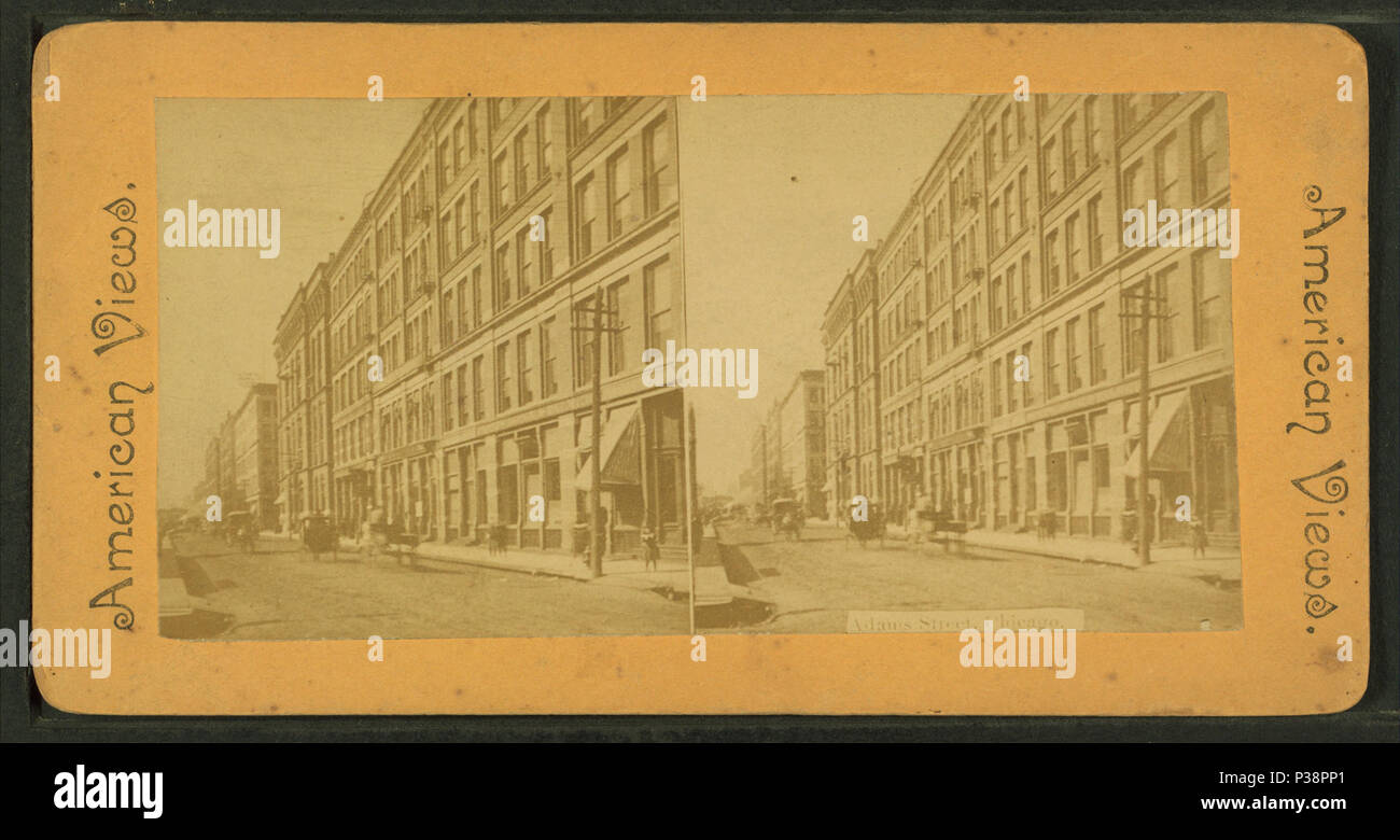 15 Adams ( ) Street, Chicago, da Robert N. Dennis raccolta di vista stereoscopica Foto Stock