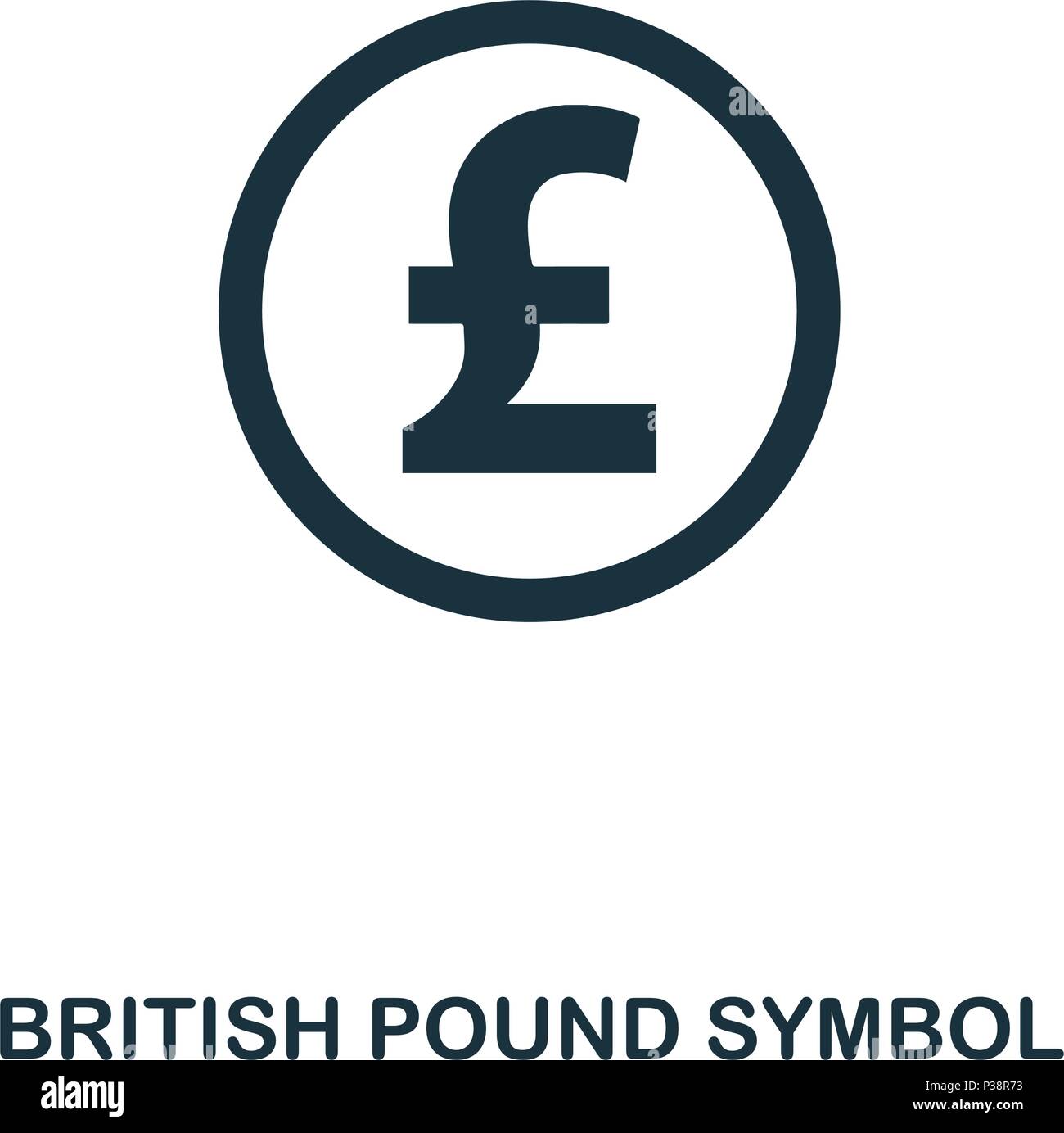 Sterlina britannica icona di simbolo. Mobile App, stampa, icona del sito web. Semplice elemento cantare. Monocromatico British Pound icona di simbolo illustrazione. Illustrazione Vettoriale