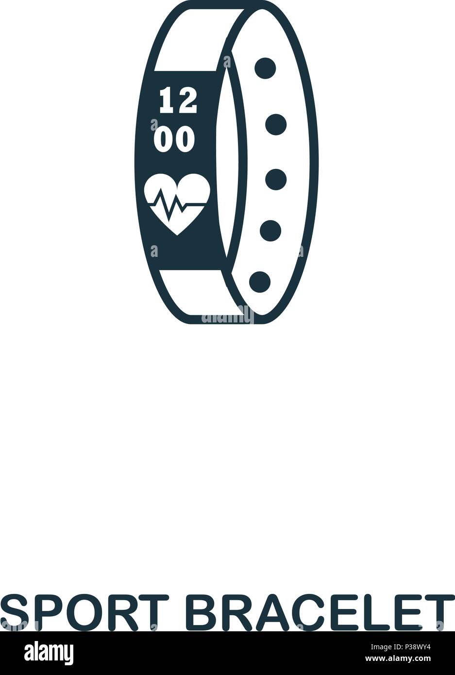 Braccialetto sport icona. Mobile App, stampa, icona del sito web. Semplice elemento cantare. Monocromatico braccialetto Sport icona illustrazione. Illustrazione Vettoriale