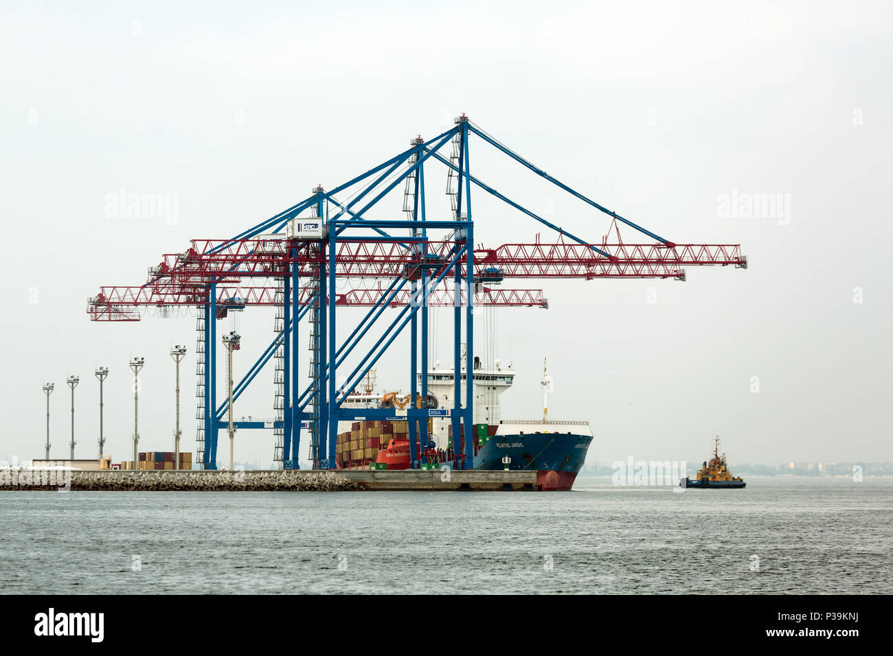 Odessa, Ucraina, parte del contenitore terminale sul Mar Nero Foto Stock
