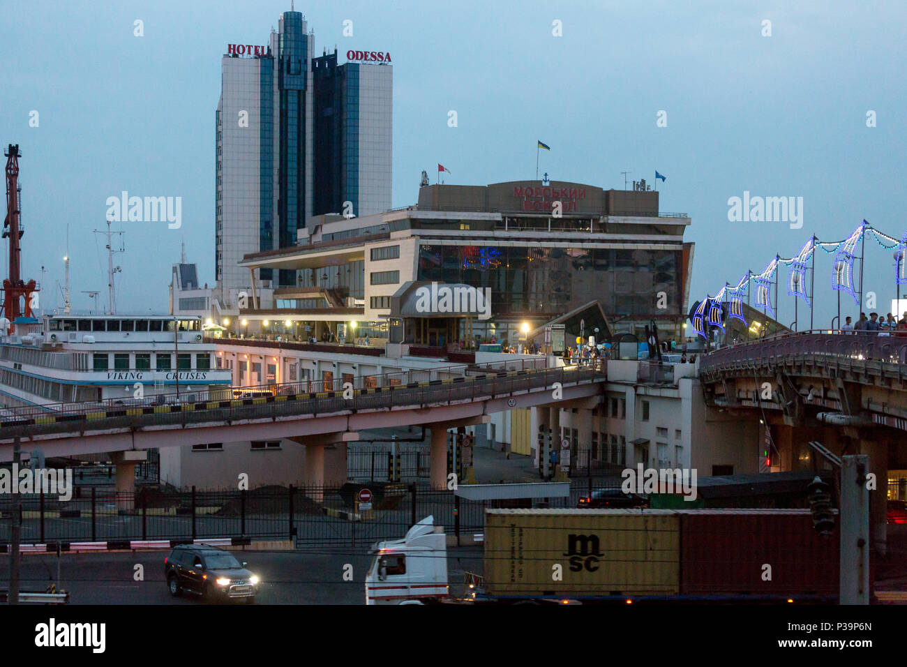 Odessa, Ucraina, vista del traghetto nel porto Foto Stock