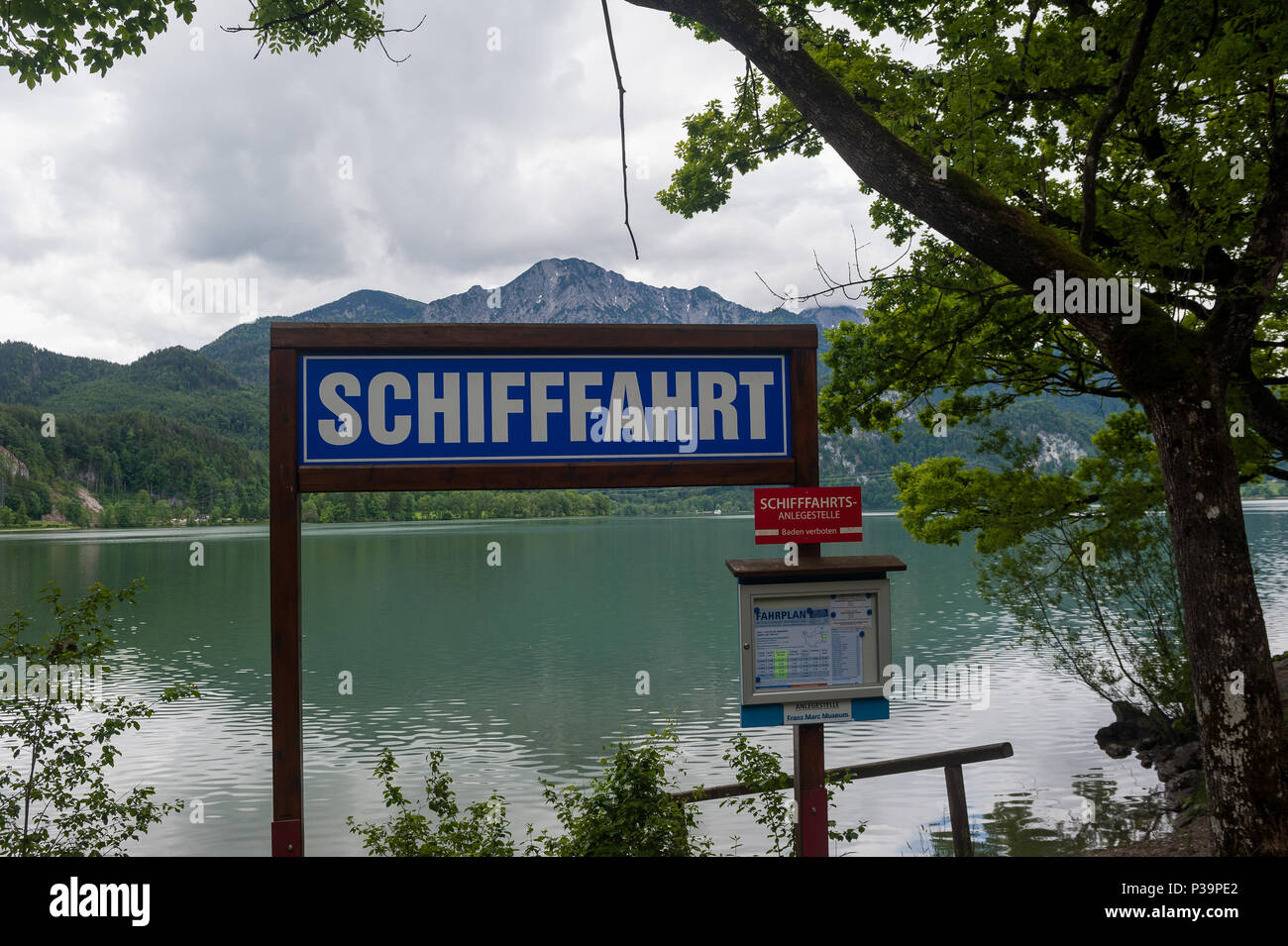 Kochel am See, Germania, il posto barca al Kochelsee Foto Stock