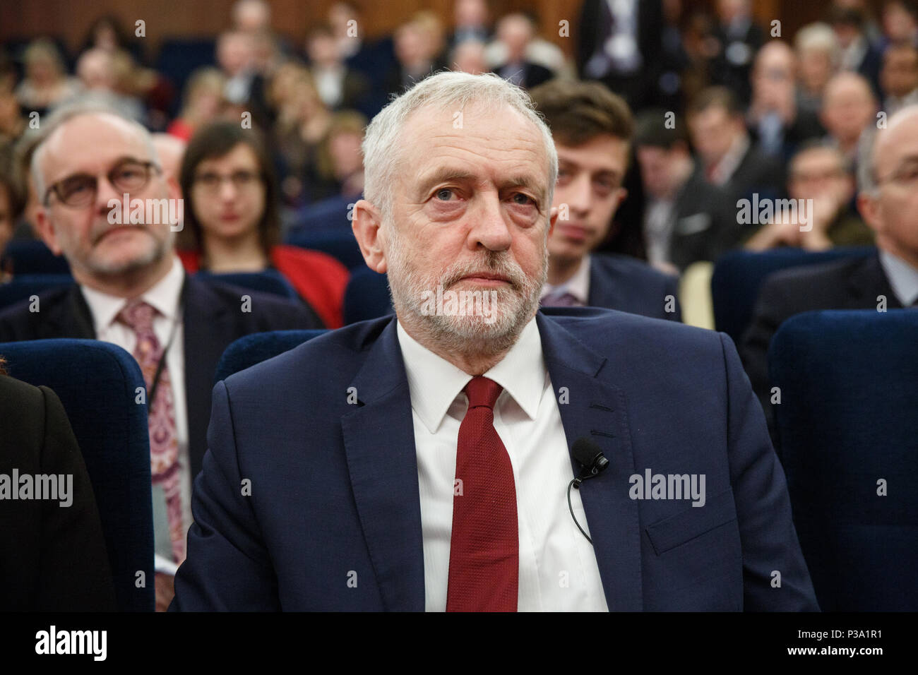 Londra, Regno Unito, Jeremy Corbyn, sedia del lavoro Foto Stock