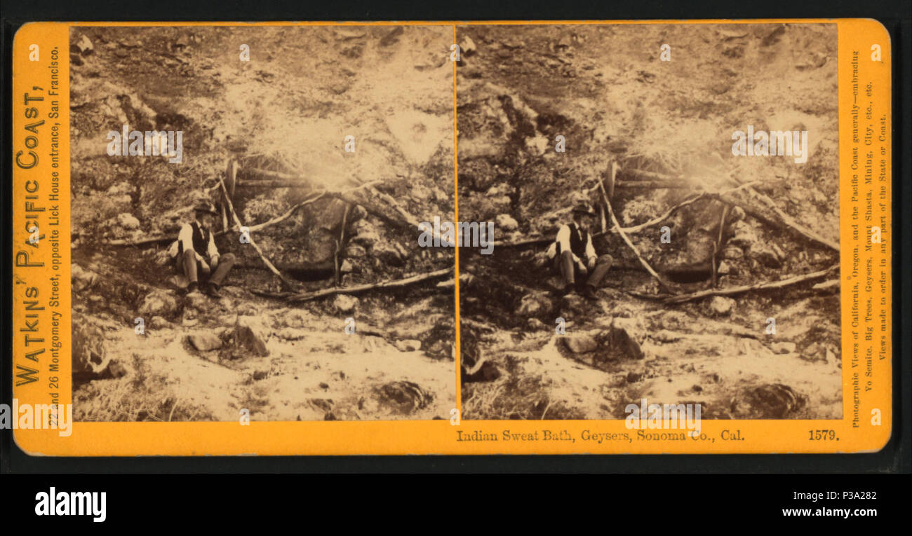 153 indiano bagno di sudore, geyser, Sonoma Co., Cal, da Watkins, Carleton E., 1829-1916 2 Foto Stock
