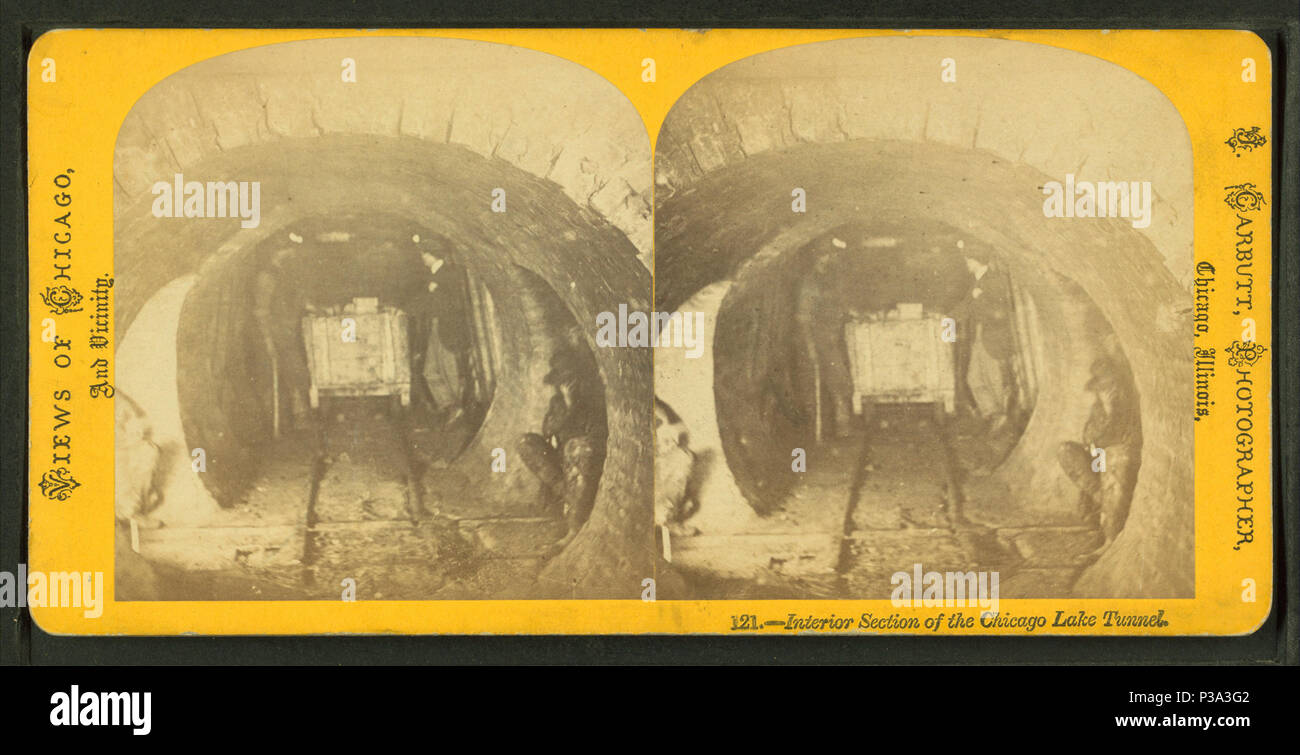 . La sezione interna del Chicago il lago di tunnel. Titolo alternativo: Viste di Chicago e dintorni. 121. Copertura: 1867?-1885?. Fonte impronta: 1867?-1885?. Elemento digitale pubblicata 6-15-2005; aggiornato 2-12-2009. 157 sezione interna del Chicago il lago di tunnel, da Carbutt, Giovanni, 1832-1905 Foto Stock