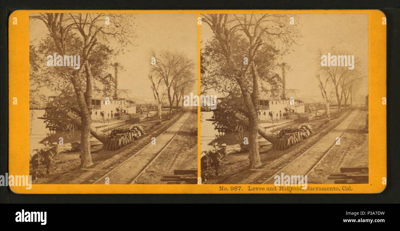 . Argine e la ferrovia, Sacramento, Cal. Creato: ca. 1870. Copertura: ca. 1870. Elemento digitale pubblicata 8-11-2006; aggiornato 6-25-2010. 168 argine e la ferrovia, Sacramento, Cal, da Kilburn fratelli 2 Foto Stock