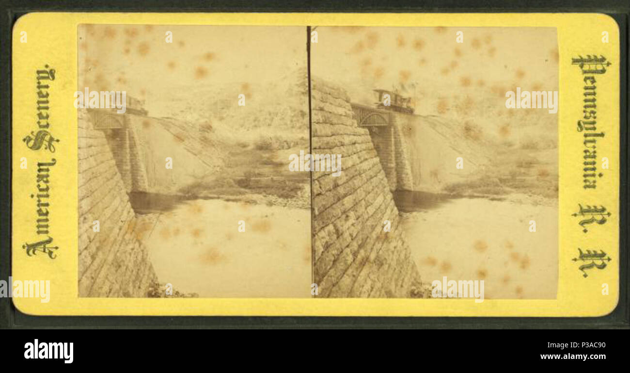 . Juniata? Ponte ferroviario. Titolo alternativo: Pennsylvania R. Copertura: 1860?-1900?. Fonte impronta: 1860?-1900?. Elemento digitale pubblicata 7-18-2005; aggiornato 2-13-2009. 162 Juniata ponte ferroviario, da Robert N. Dennis raccolta di vista stereoscopica Foto Stock