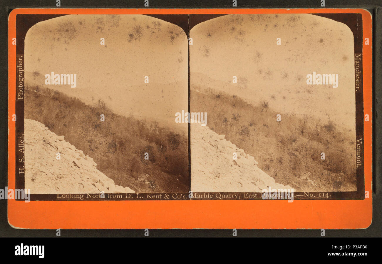 . Guardando a nord da D. L. Kent & Co. la cava di marmo, East Dorset, Vt. Copertura: 1868?-1880?. Fonte impronta: 1868?-1880?. Elemento digitale pubblicata 3-9-2006; aggiornato 2-13-2009. 174 guardando a nord da D. L. Kent &AMP; Co. la cava di marmo, East Dorset, Vt, da Allen, H. S. (Henry S.) Foto Stock