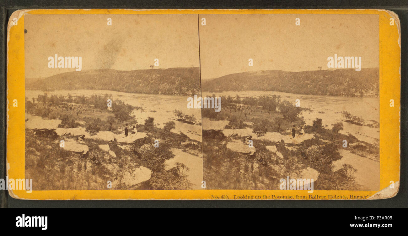 176 cercando il Potomac, da Bolivar Heights, Harper's Ferry, Va, da Robert N. Dennis raccolta di vista stereoscopica 2 Foto Stock