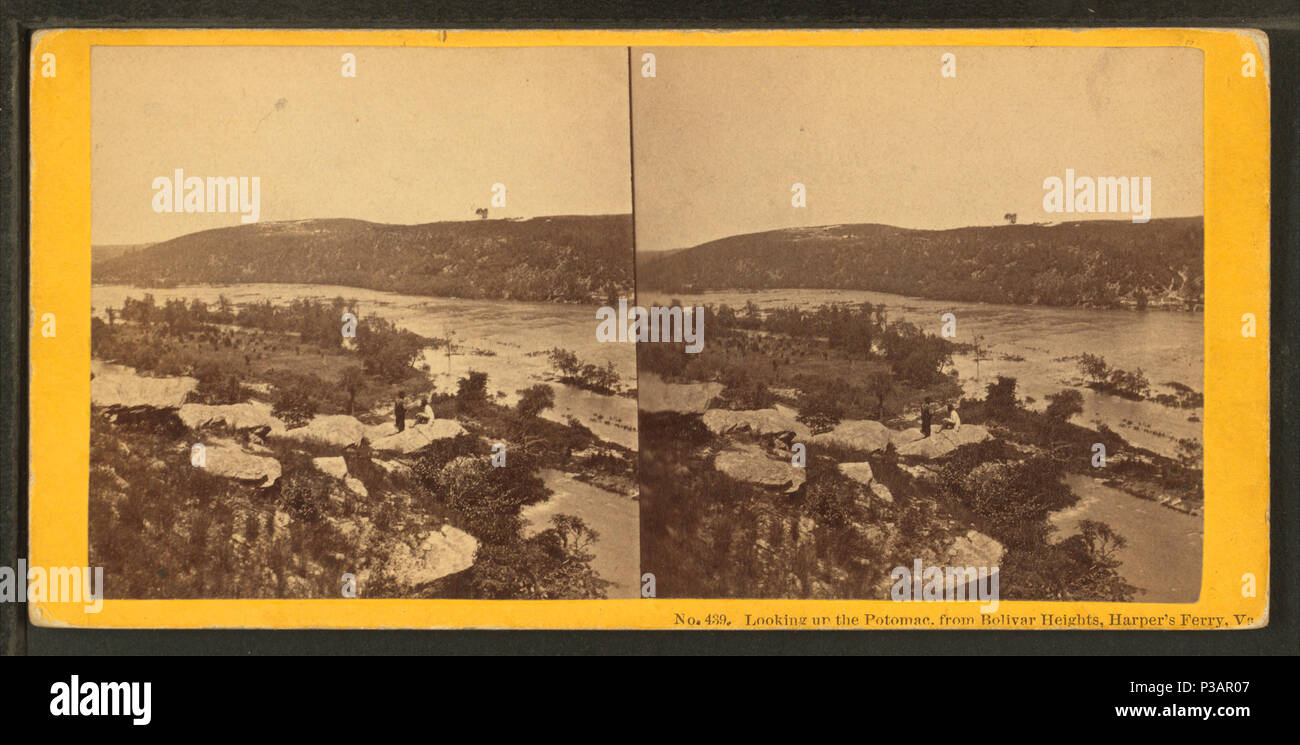 . La ricerca del Potomac, da Bolivar Heights, Harper's Ferry, Va. titolo alternativo: American viste. Copertura: 1859?-1885?. Fonte impronta: 1859?-1885?. Elemento digitale pubblicata 1-25-2006; aggiornato 2-13-2009. 176 cercando il Potomac, da Bolivar Heights, Harper's Ferry, Va, da Robert N. Dennis raccolta di vista stereoscopica Foto Stock