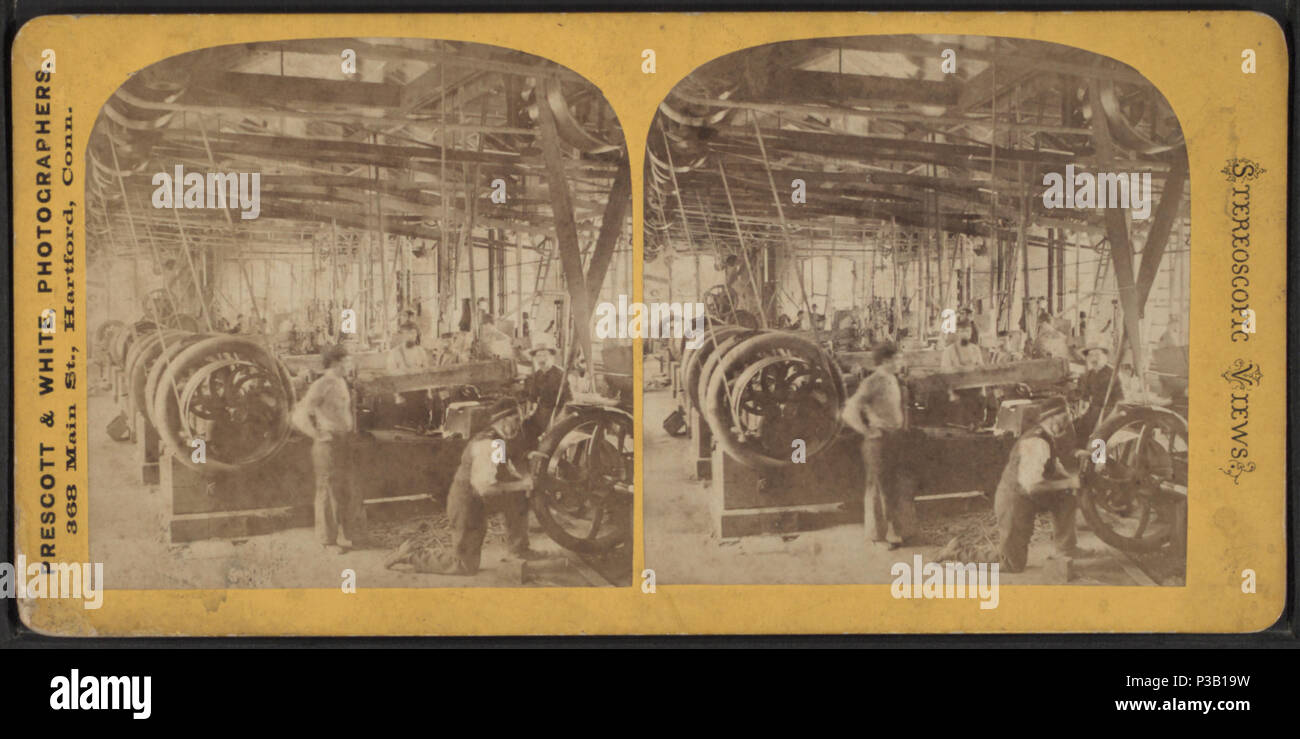 188 uomini in un mulino non identificato che mostra azionato da cinghia attrezzature, da Prescott &AMP; 2 Bianco Foto Stock