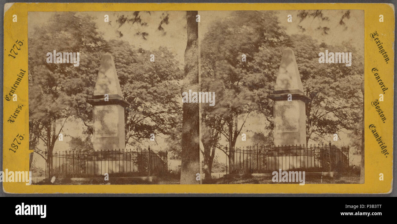 . Monumento nella battaglia di massa. Titolo alternativo: Lexington e Concord, Boston e Cambridge. Copertura: 1859?-1901?. Elemento digitale pubblicata 9-7-2006; aggiornato 6-25-2010. 195 monumento nel campo di battaglia, da Lewis, T. (Thomas R.), d. 1901 Foto Stock