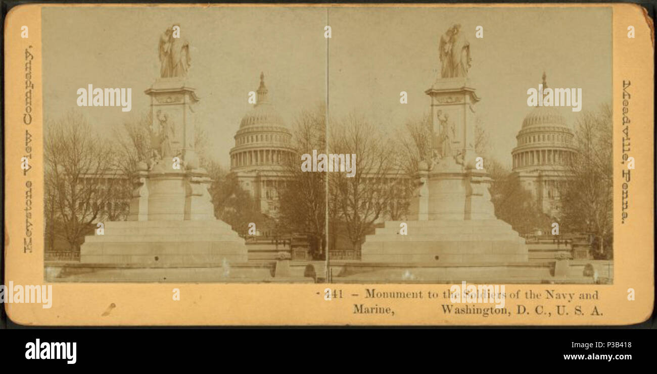 . Monumento ai soldati della marina e Marine, Washington, D.C. Pubblicato: ca. 1895. Copertura: [ca. 1895]. Fonte impronta: 1859?-1905?. Elemento digitale pubblicata 1-25-2006; aggiornato 5-18-2009. 195 Monumento ai soldati della marina e Marine, Washington D.C, di Keystone View Company Foto Stock