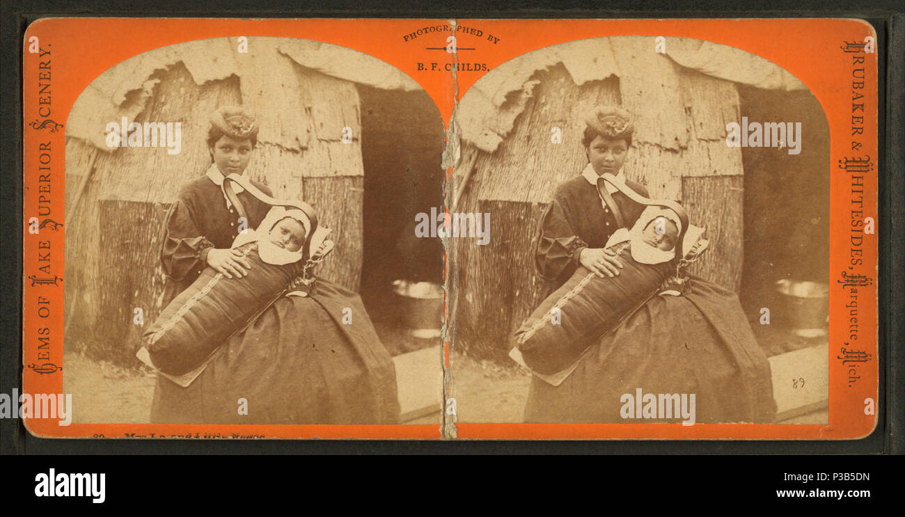 . La sig.ra Lo e bambina, in abito europeo, baby sulla scheda base. Titolo alternativo: gemme del Lago Superior scenario. Creato: ca. 187-188-. Elemento digitale pubblicata 4-8-2005; aggiornato 2-12-2009. 199 La Sig.ra Lo e bambina, in abito europeo, baby sulla scheda di supporto, da Childs, B. F. Foto Stock