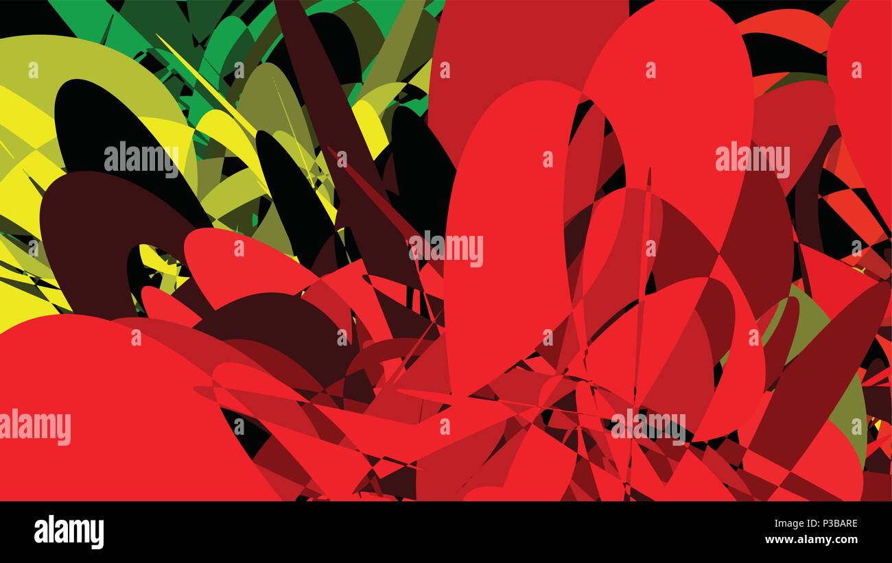 Rosso, nero, verde colorato moderno vettore di fondo. Elementi dinamici. Anelli vibranti sfondo. Illustrazione Vettoriale