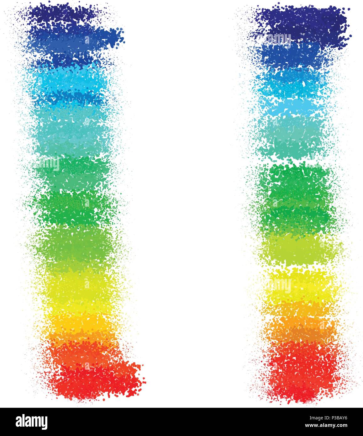 Rainbow splatter, grunge vettore di fondo. Spruzzi di inchiostro, Blot, degli spot. Acquerello gli spruzzi di vernice pattern, fluido Macchie Macchie di sfondo. Illustrazione Vettoriale