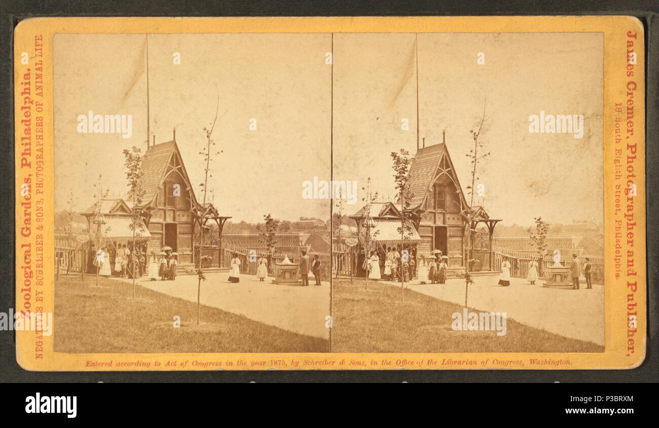 . Ingresso Nord. Titolo alternativo: giardini zoologici, Philadelphia. 7. Copertura: 1865?-1880?. Fonte Imprint: 1865?-1880?. Elemento digitale pubblicata 8-31-2005; aggiornato 2-13-2009. 215 entrata Nord, da Cremer, James, 1821-1893 Foto Stock