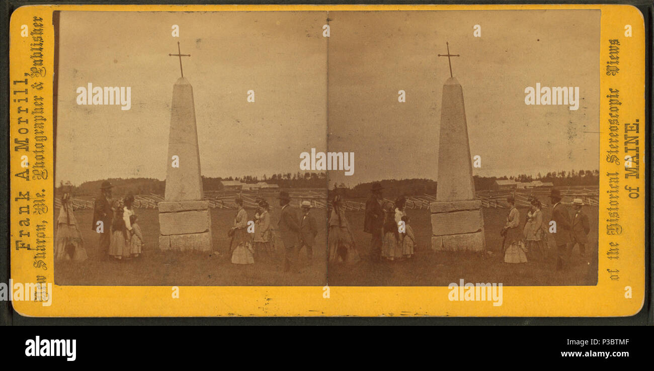 . Vecchio punto, Norridgewock, Somerset County, Maine. (Monumento in memoria di Rev. Sebastian rale [Rasles]). Titolo alternativo: viste storiche del Maine. Serie n. 12. Raffigurata data: 1833. Copertura: 1869?-1890?. Elemento digitale pubblicata ; aggiornata 2-12-2009. 220 Vecchio punto, Norridgewock, Somerset County, Maine. (Monumento in memoria di Rev. Sebastian rale (Rasles)), da Frank A. Morrill Foto Stock