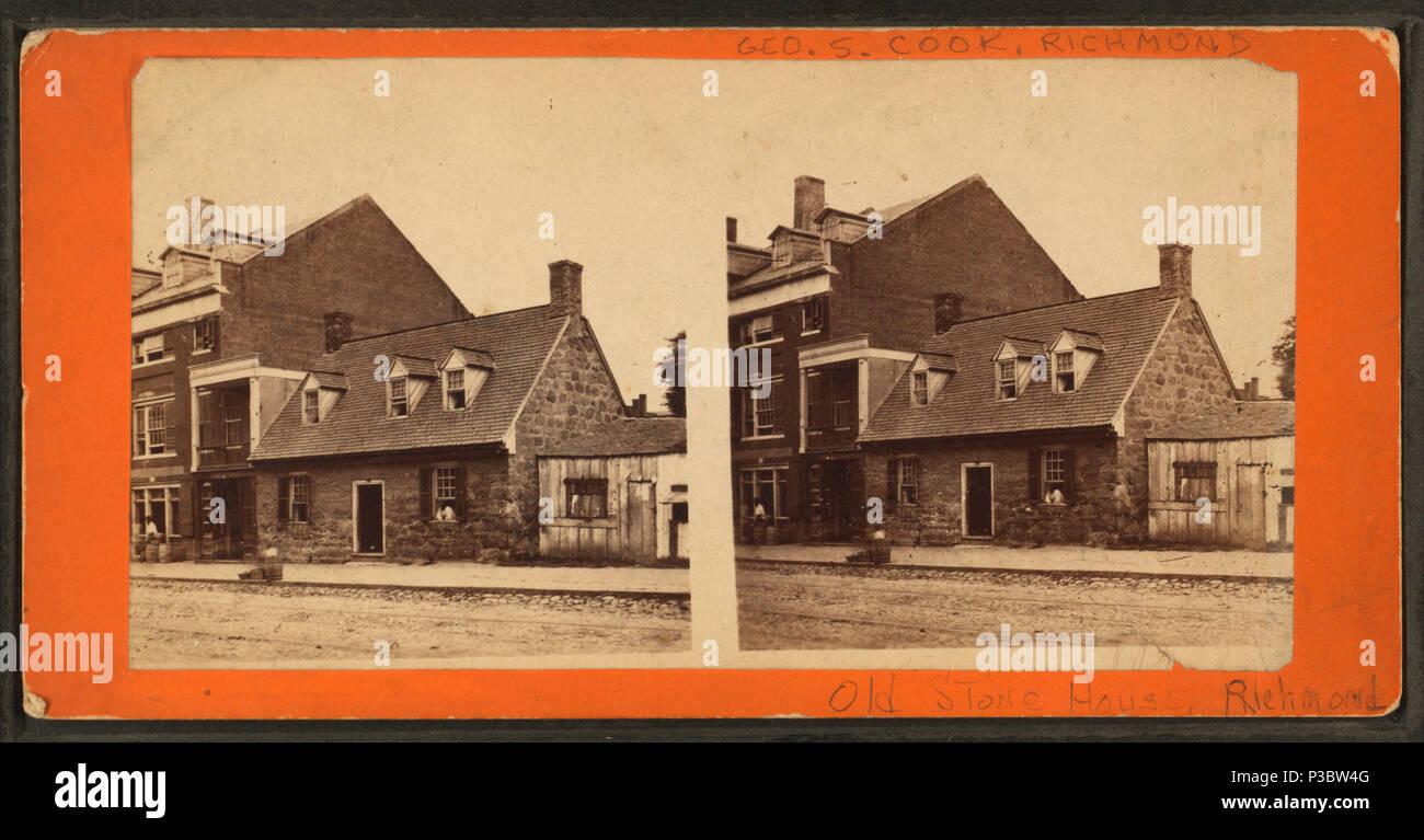 . Vecchia casa di pietra. Copertura: 1863?-1910?. Fonte Imprint: 1863?-1910?. Elemento digitale pubblicata 4-12-2006; aggiornato 2-13-2009. 221 Vecchia casa di pietra, da Robert N. Dennis raccolta di vista stereoscopica 2 Foto Stock