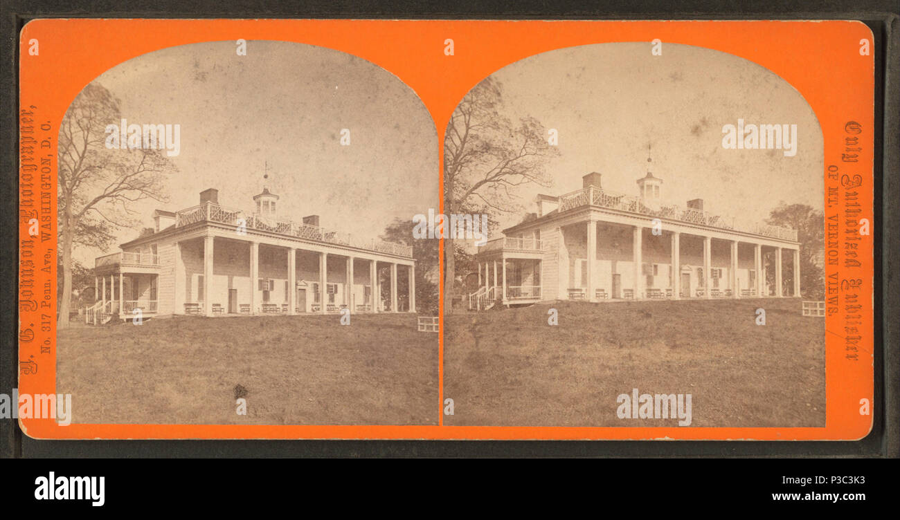 . Mt. Vernon mansion, est o fronte fiume. Pubblicato: c1880. Copertura: 1880. Elemento digitale pubblicata 6-14-2006; aggiornato 2-13-2009. 201 Mt. Vernon mansion, est o fronte fiume, da N. G. Johnson Foto Stock