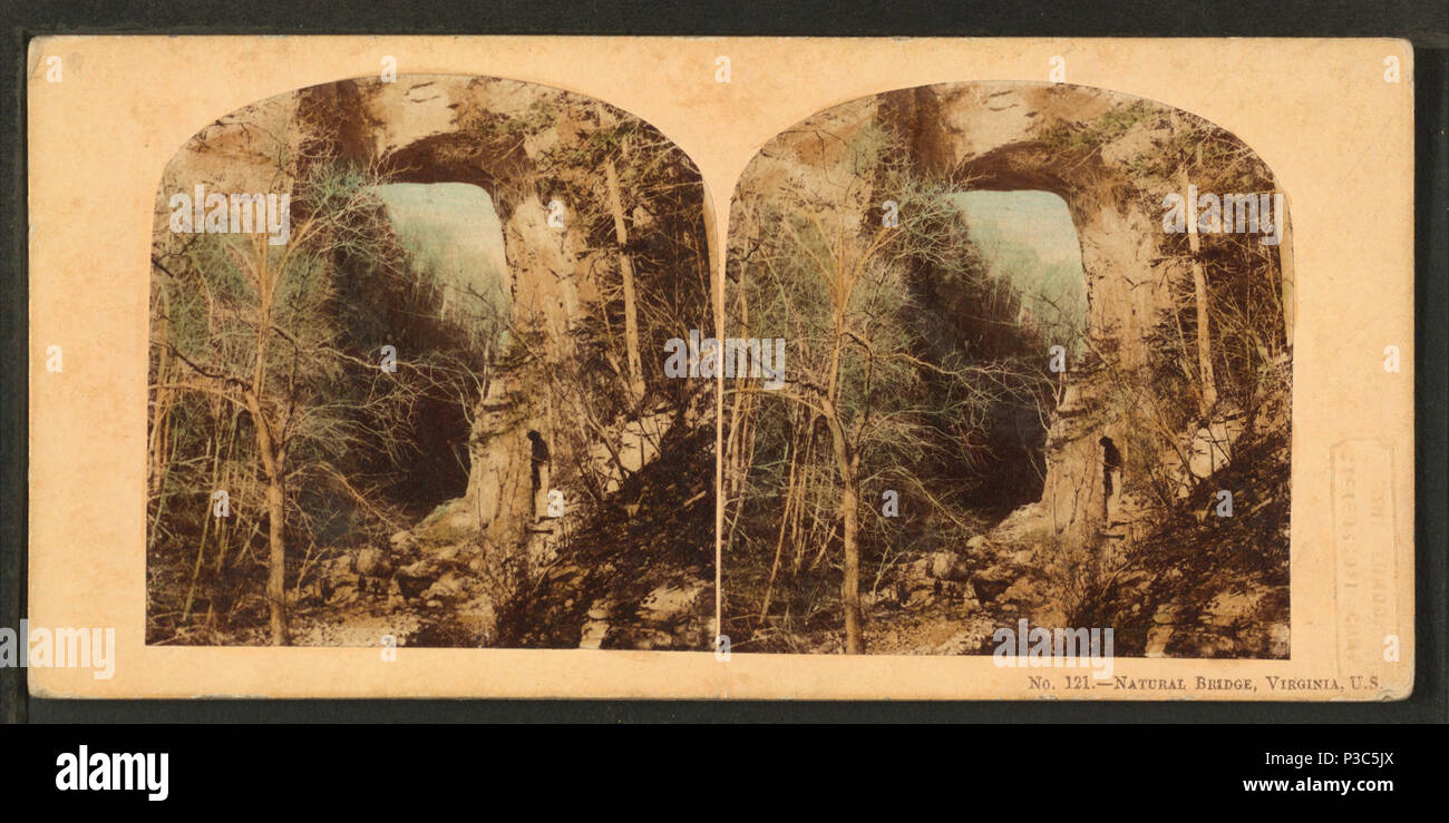 . Il Ponte naturale, Virginia, Stati Uniti Copertura: 1859?-1906?. Fonte impronta: 1859?-1906?. Elemento digitale pubblicata 4-12-2006; aggiornato 2-13-2009. 205 Ponte naturale, Virginia, U.S, da Robert N. Dennis raccolta di vista stereoscopica 2 Foto Stock