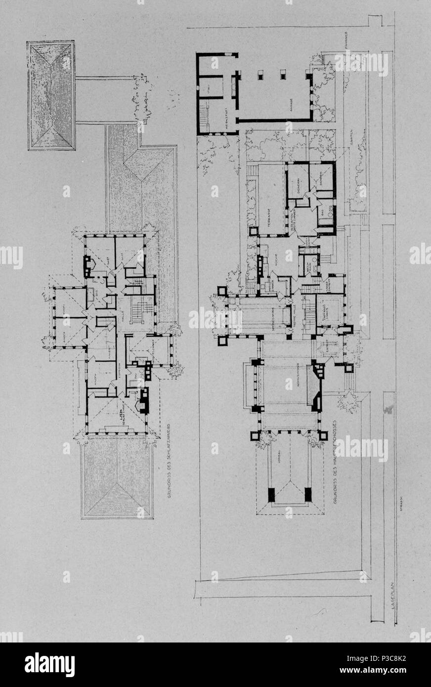 1. Piastra 5E79, 'GRUNDRISS DES HAUPT UND OBERGESCHOSSES' piani pavimento per principale e ai piani superiori - W. R. Heath House, 76 così - LOC - hhh.ny0914.foto.116)2p. Foto Stock