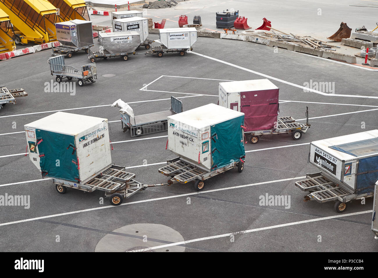 Air Cargo contenitori Foto Stock