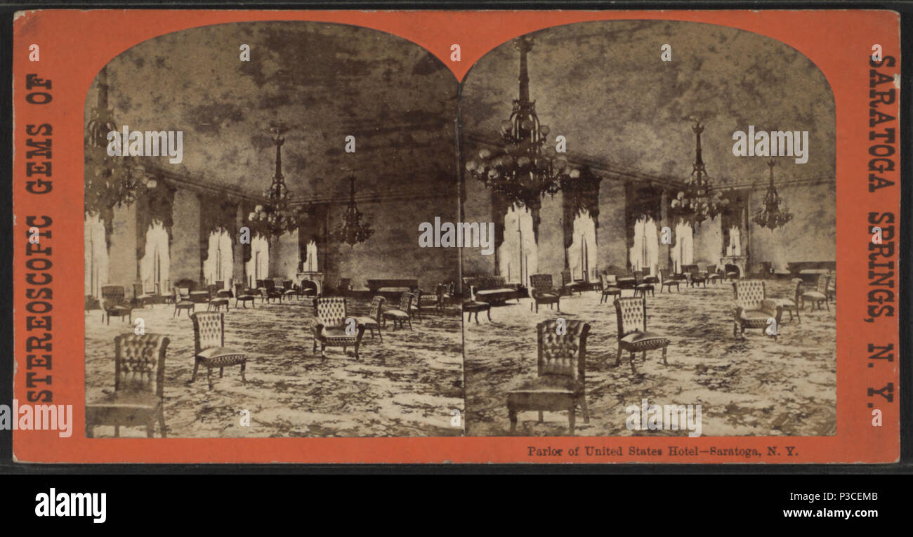 . Salone degli Stati Uniti Hotel Saratoga, N.Y. Titolo alternativo: gemme stereoscopica di Saratoga Springs, N.Y. Pubblicato: ca. 1870. Copertura: [1865?-1880?]. Elemento digitale pubblicata 12-1-2005; aggiornato 2-11-2009. Salone di 231 degli Stati Uniti Hotel Saratoga, N.Y, da Robert N. Dennis raccolta di vista stereoscopica Foto Stock