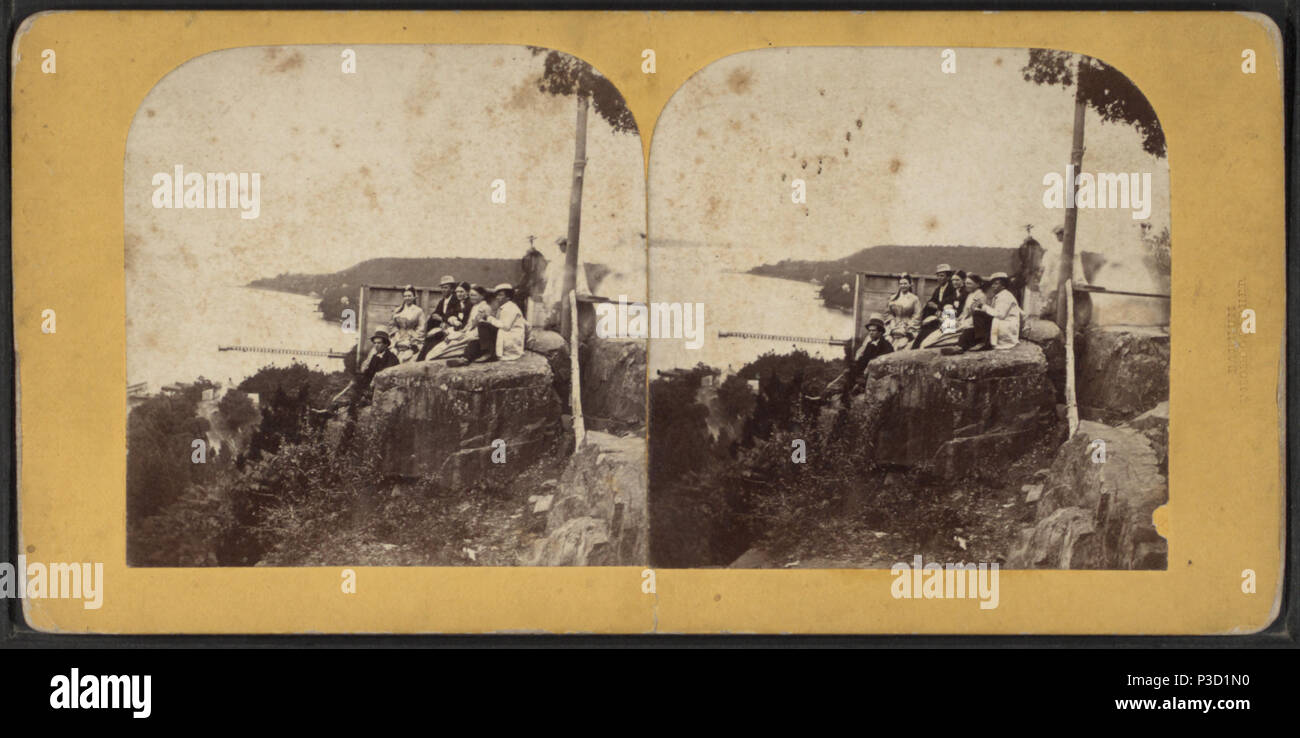 236 Picnic, Fort Lee, il fiume Hudson, da Robert N. Dennis raccolta di vista stereoscopica Foto Stock
