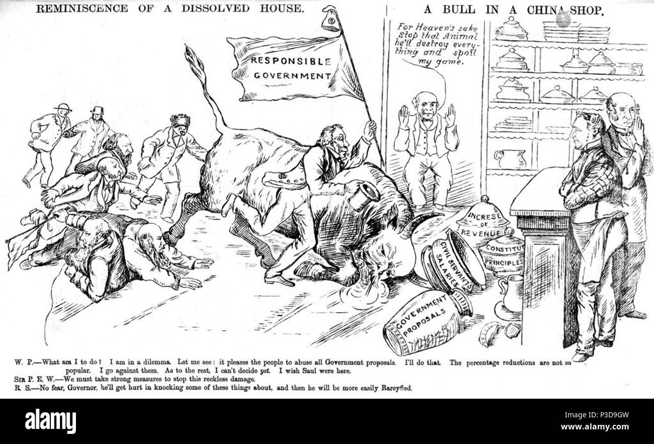 1 John Molteno quanto rivoluzionaria di Bull in British Cina Imperiale Shop - 1869 Squib. Foto Stock