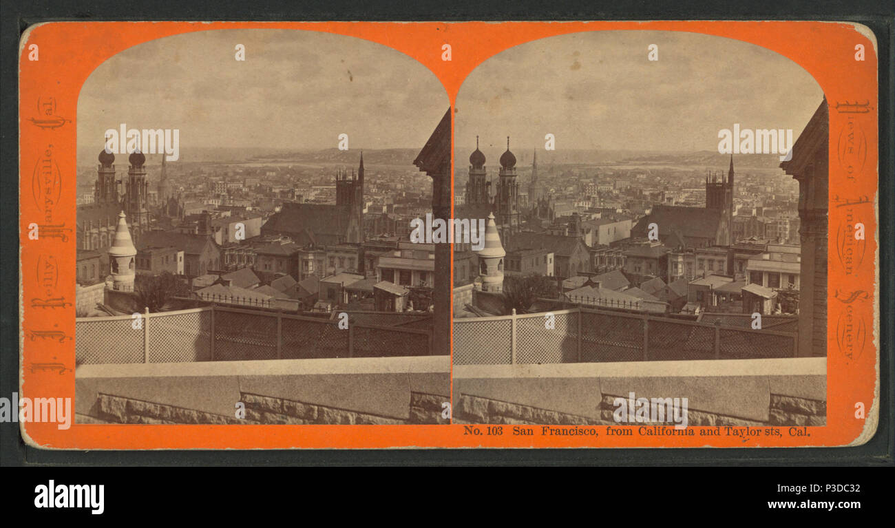 . San Francisco, dalla California e Taylor Sts., Cal. Titolo alternativo: viste del paesaggio americano. Data di pubblicazione: 1858?-1906?. Copertura: 1858?-1906?. Elemento digitale pubblicata 8-31-2005; aggiornato 2-12-2009. 262 San Francisco, dalla California e Taylor Sts., Cal, da Robert N. Dennis raccolta di vista stereoscopica Foto Stock