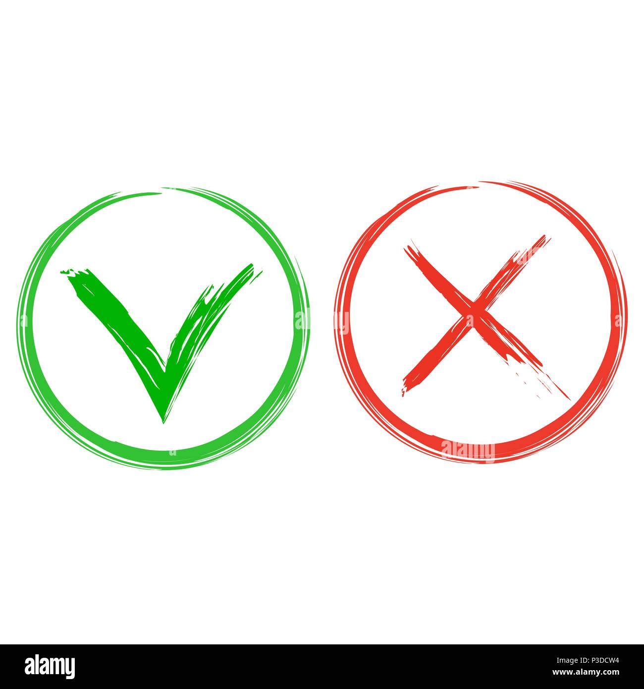 Sì, Nessun pennello disegna icona. Illustrazione Vettoriale