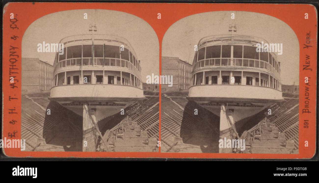 . Sistema di cottura a vapore di 'Bristol' in drydock - Vista di poppa. Titolo alternativo: Viste nella città di New York e dintorni. No. 8698. Creato: ca. 1860. Copertura: 1859?-1875?. Elemento digitale pubblicata 8-31-2005; aggiornato 2-11-2009. 285 Sistema di cottura a vapore "Bristol" in drydock - Vista della poppa, da E. &AMP; H.T. Anthony (Azienda) Foto Stock