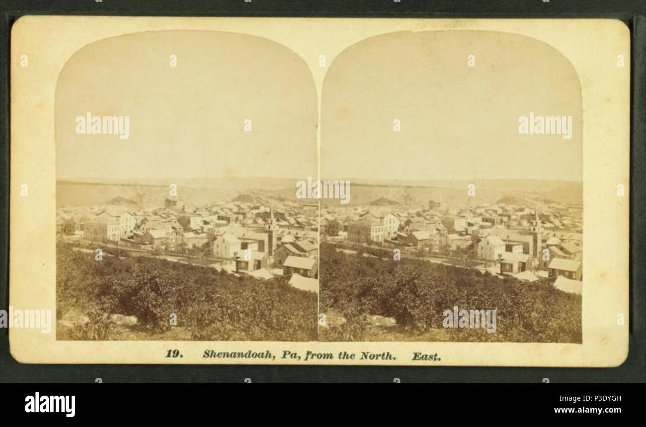 . Shenandoah, Pa, dal nord. Est. Titolo alternativo: 19. Copertura: 1860?-1900?. Fonte impronta: 1860?-1900?. Elemento digitale pubblicata 7-18-2005; aggiornato 2-13-2009. 269 Shenandoah, Pa, dal nord. Oriente, da Michael Dockweiler Foto Stock