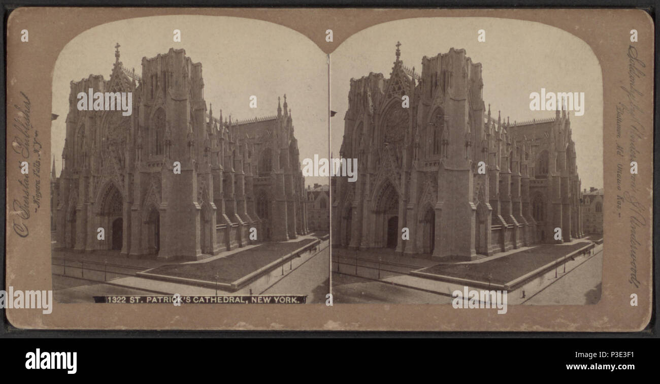 281 Cattedrale di St. Patrick di New York da Robert N. Dennis raccolta di vista stereoscopica Foto Stock