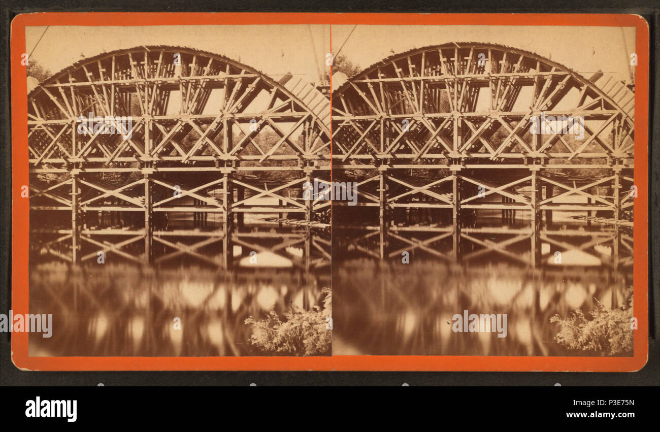 290 Sudbury River condotto, B.W.W., div. 4 sec. 15, 18 ottobre 1876. Vista di centraggio di grandi dimensioni dalla sponda est del fiume che mostra il lato sud (2a), da Robert N. Dennis raccolta di vista stereoscopica Foto Stock