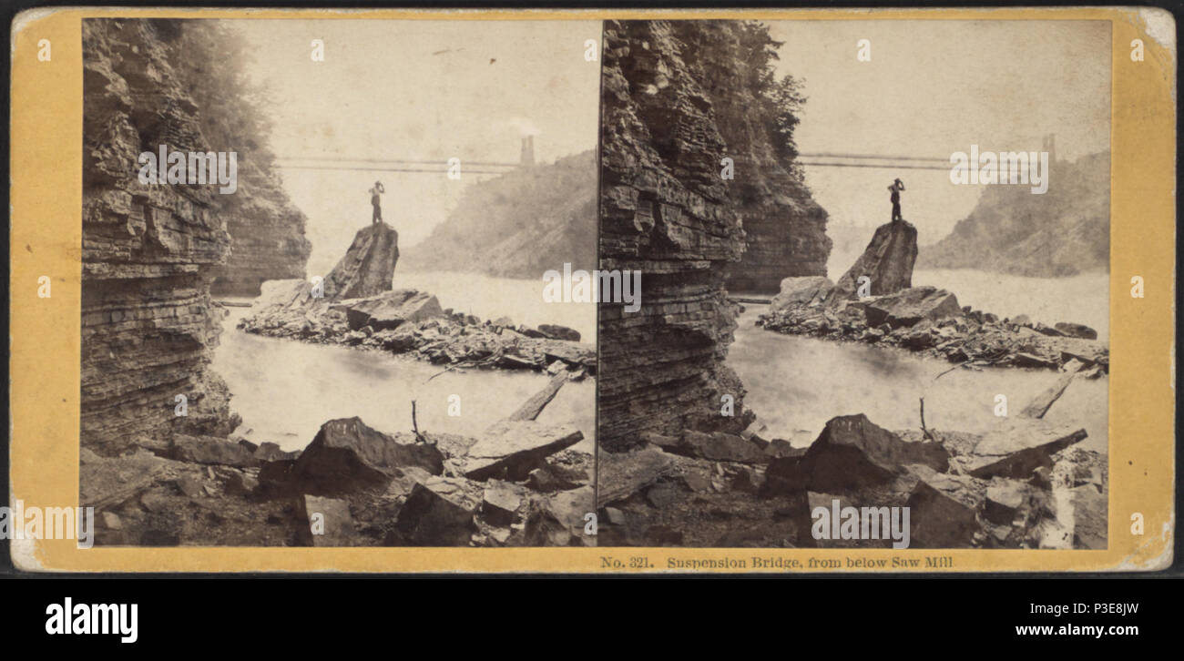294 Ponte di sospensione dal di sotto Segheria, da Soule, John P., 1827-1904 2 Foto Stock