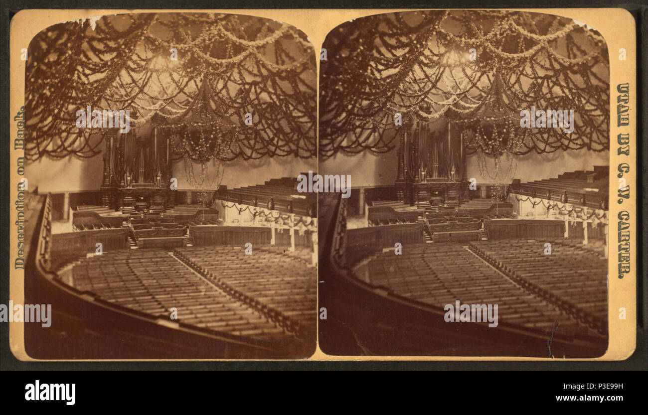 . Tabernacolo di Salt Lake City. Copertura: 1860-1885?. Fonte impronta: Salt Lake City, Utah : C. W. Carter, 1860-1885?. Elemento digitale pubblicata 1-25-2006; aggiornato 2-13-2009. 296 Tabernacolo, Salt Lake City, da C. W. Carter 5 Foto Stock