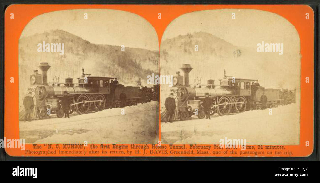. Il "N.C.Munson' primo motore attraverso Hoosac tunnel, 9 febbraio 1875. Copertura: 1865?-1885. Fonte Imprint: 1865?-1885. Elemento digitale pubblicata 8-31-2005; aggiornato 2-12-2009. 299 "N.C.Munson" primo motore attraverso Hoosac tunnel, 9 febbraio 1875, da H. J. Davis Foto Stock